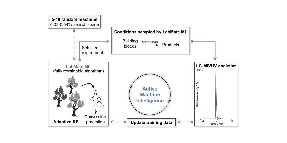 Graphical abstract: LabMate.ML active machine intelligence loop for reaction optimization